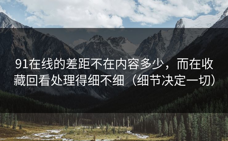 91在线的差距不在内容多少，而在收藏回看处理得细不细（细节决定一切）
