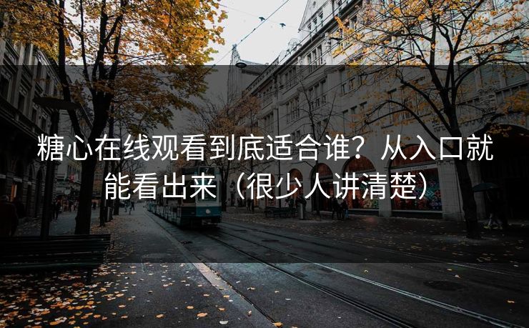 糖心在线观看到底适合谁？从入口就能看出来（很少人讲清楚）