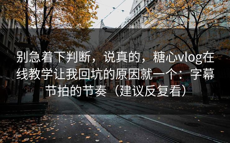 别急着下判断，说真的，糖心vlog在线教学让我回坑的原因就一个：字幕节拍的节奏（建议反复看）