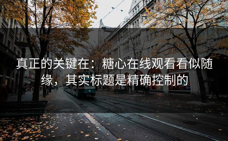 真正的关键在：糖心在线观看看似随缘，其实标题是精确控制的